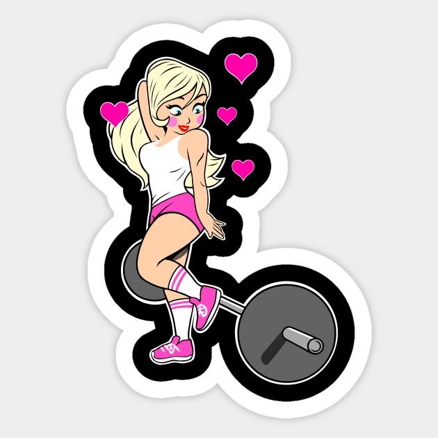 Barbell Love Girl Sticker by TimAddisonArt